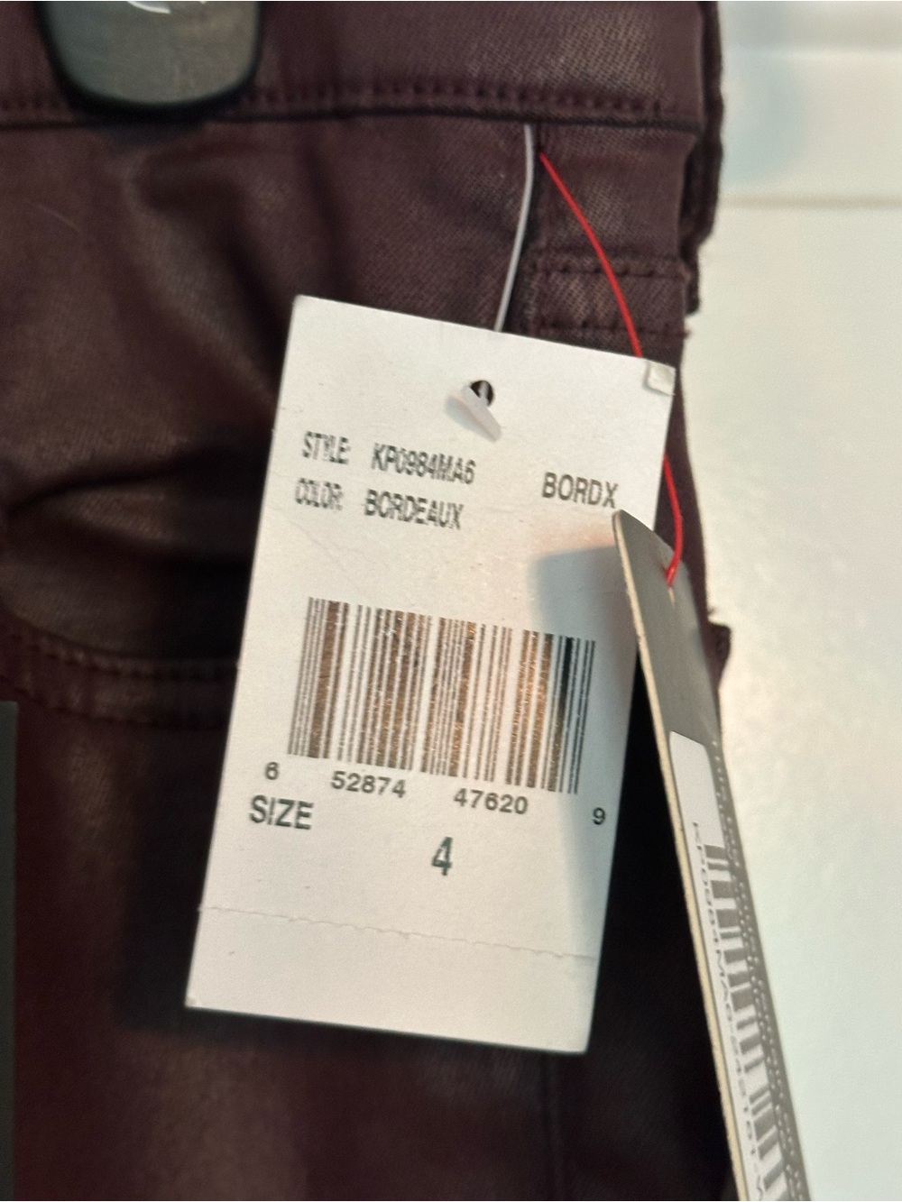NWT Kut from the Kloth Faux Leather Skinny Pants - Burgundy - Picture 3 of 7